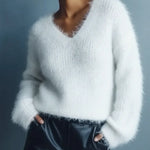 Women's Cozy Plush V-Neck Sweater