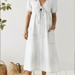 Casual Lace-up Denim Dress