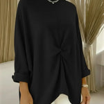 Women's Cozy Loose Asymmetrical Hem Pullover Sweater