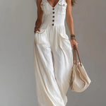 Women's Casual Jumpsuit With Wide-leg Pants