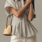 Women's Striped Art Pattern Casual Cotton Shirt