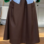 Women's Casual Cotton Skirt With Drawstring Waist