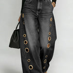 Women's New High-waisted Casual Loose Wide-leg Jeans