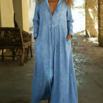 Cozy Loose-fitting Denim Dress