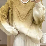 Women's Fashion Gradient V-neck Tassel Sweater
