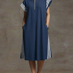 Women's Short-sleeved Loose-fitting Hooded Linen Casual Dress