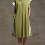 Women's Short-sleeved Loose-fitting Hooded Linen Casual Dress