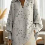Women's Minimalist Art Flowers Casual Loose-fitting Knitted Pullover Sweater