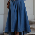 Elegant Stylish Irregular Hem Denim Skirt