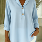 Retro Cozy Notch Lapel Linen Shirt Top
