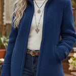 Women's Casual Lambswool Zip-up Jacket