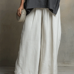 Cozy Cotton-linen Irregular Top And Wide-leg Pants Two-piece Set
