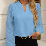 Women's V-neck Lace-trimmed Chiffon Top