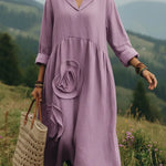 Rose Kiss Vintage Boho Shawl Collar Dress