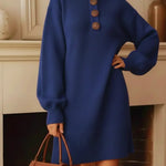 Women's Cozy Button-down Sweater Dress