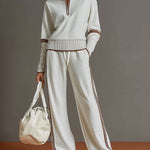 Women's Solid Color Casual Zip Art Stylish Cotton Suits