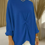 Women's Cozy Loose Asymmetrical Hem Pullover Sweater