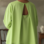 Elegant Backless Design 100% Cotton Shirt Top