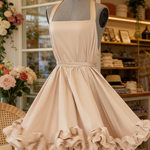 Retro-style Mini Dress With Petal-shaped Hem