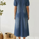 Casual Lace-up Denim Dress