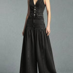Casual Denim Wide-leg Jumpsuit