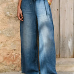 Women's Casual Linen And Cotton Wide-leg Pants