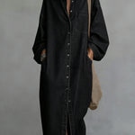 Women's Casual Comfortable Loose Denim Shirt Dress