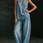 Cozy Minimalist Two-piece Denim Set
