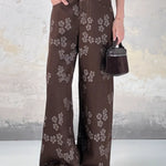 Women's Floral Jacquard Tencel And Cotton Pants