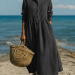 Women's Casual Pleated Denim Dress