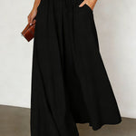 Women's Elastic Wide-leg High-waisted Trousers