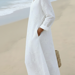 Cozy Romantic Floral Embroidered Cotton Dress