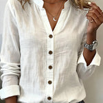 Casual Linen And Cotton Long-sleeved Shirt
