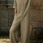Women's Casual Denim Wide-leg Jumpsuit