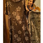 Loose And Comfortable Floral Print Linen And Cotton Dress