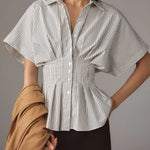 Women's Striped Art Pattern Casual Cotton Shirt
