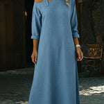 Casual Single Shoulder Strap Linen-cotton Dress