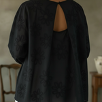 Romantic Floral Embroidered Cutout Design Blouse Shirt
