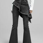 Women's High-waisted Relaxed-fit Flared Jeans With A Stylish Design.