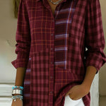 Artistic Plaid Print Patchwork Shirt