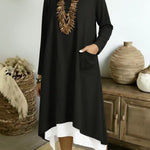 Women's Loose-fitting Casual Dress With Pockets