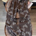Women's Floral Jacquard Tencel And Cotton Pants