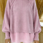 Women's Solid Color Patchwork Long Sleeve Casual Loose Hooded Sweatshirt