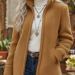 Women's Casual Lambswool Zip-up Jacket