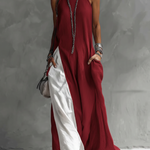 Casual And Cozy Color-blocked Cotton Dress