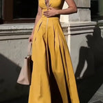 Women's Casual Zippered Maxi Sleeveless Dress