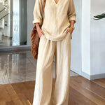 Women's Casual Crew Neck Long Sleeve Set