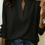 Minimalist V-neck Cotton Shirt Top