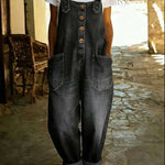 Women's Casual Denim Jumpsuit With Adjustable Buckle