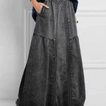 Women's Solid Color Casual A-line Long Denim Skirt